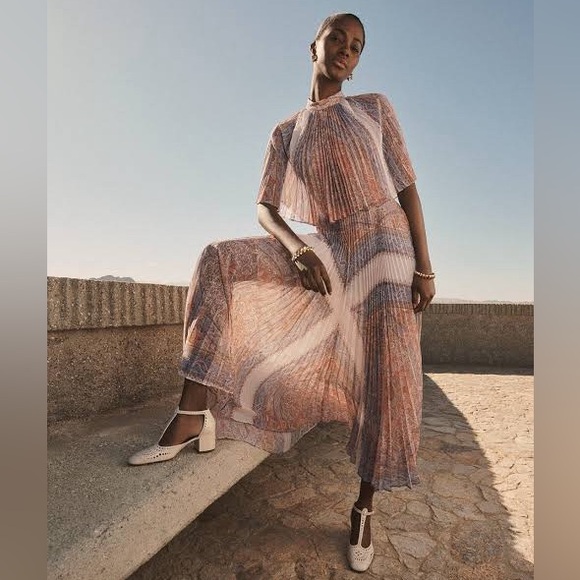 NWT Zimmermann Illustration Sunray Pleated Midi Dress in Paisley Haze 0P US2P - Picture 3 of 17